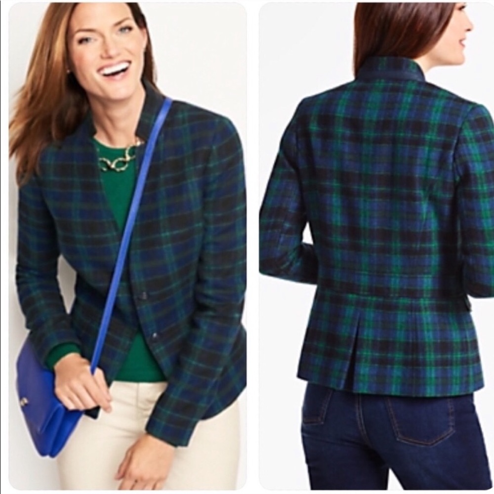 NWOT Tartan Plaid Talbots Blazer